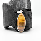 Tiger Eye Pendant Necklace, Handmade 925 Sterling Silver Necklace, Protection Jewelry, Healing Crystal Gift for Her