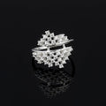 Sterling Silver Cluster Ring • Sparkling CZ Pavé Band • Modern Icicle Jewelry
