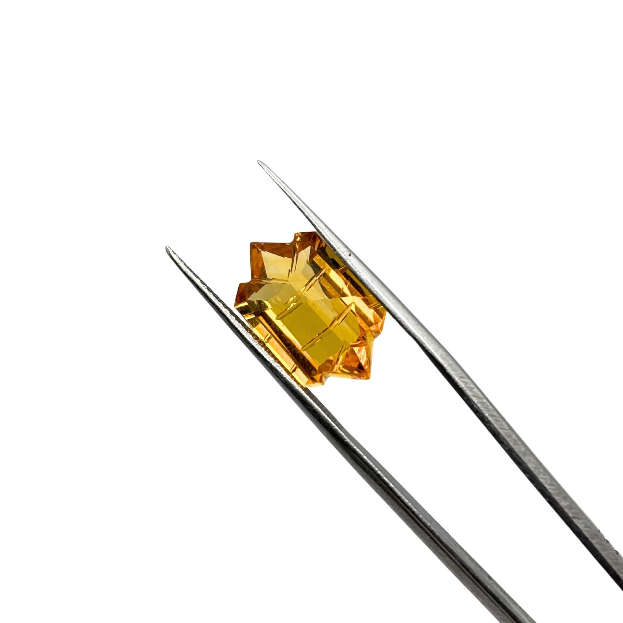 Natural Citrine Gemstone Pair – Shield Step Cut, November Birthstone