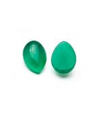 Natural Green Onyx Cabochons Smooth Pear Shape Loose Gemstone Cabs for Jewelry Making
