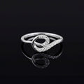 Sterling Silver CZ Knot Ring, Pavé Open Band, Dainty Stacker Jewelry
