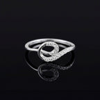 Sterling Silver CZ Knot Ring, Pavé Open Band, Dainty Stacker Jewelry