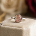 Strawberry Quartz Ring: 925 Sterling Silver, Handmade Pink Gemstone