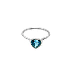 Blue Topaz Heart Ring: Handmade Sterling Silver December Birthstone