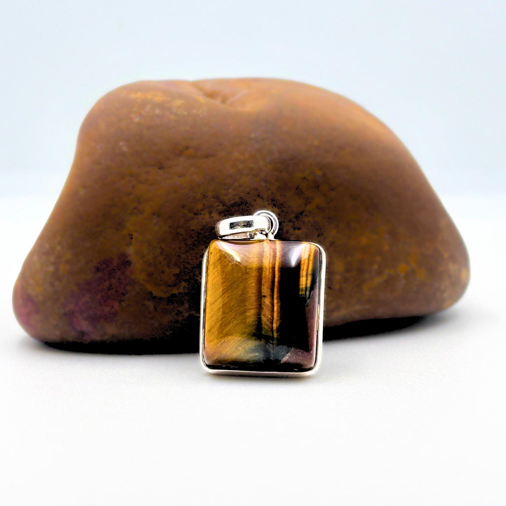 Tiger Eye Pendant Necklace, 925 Sterling Silver Natural Gemstone Protection Necklace, Healing Crystal Gift for Her