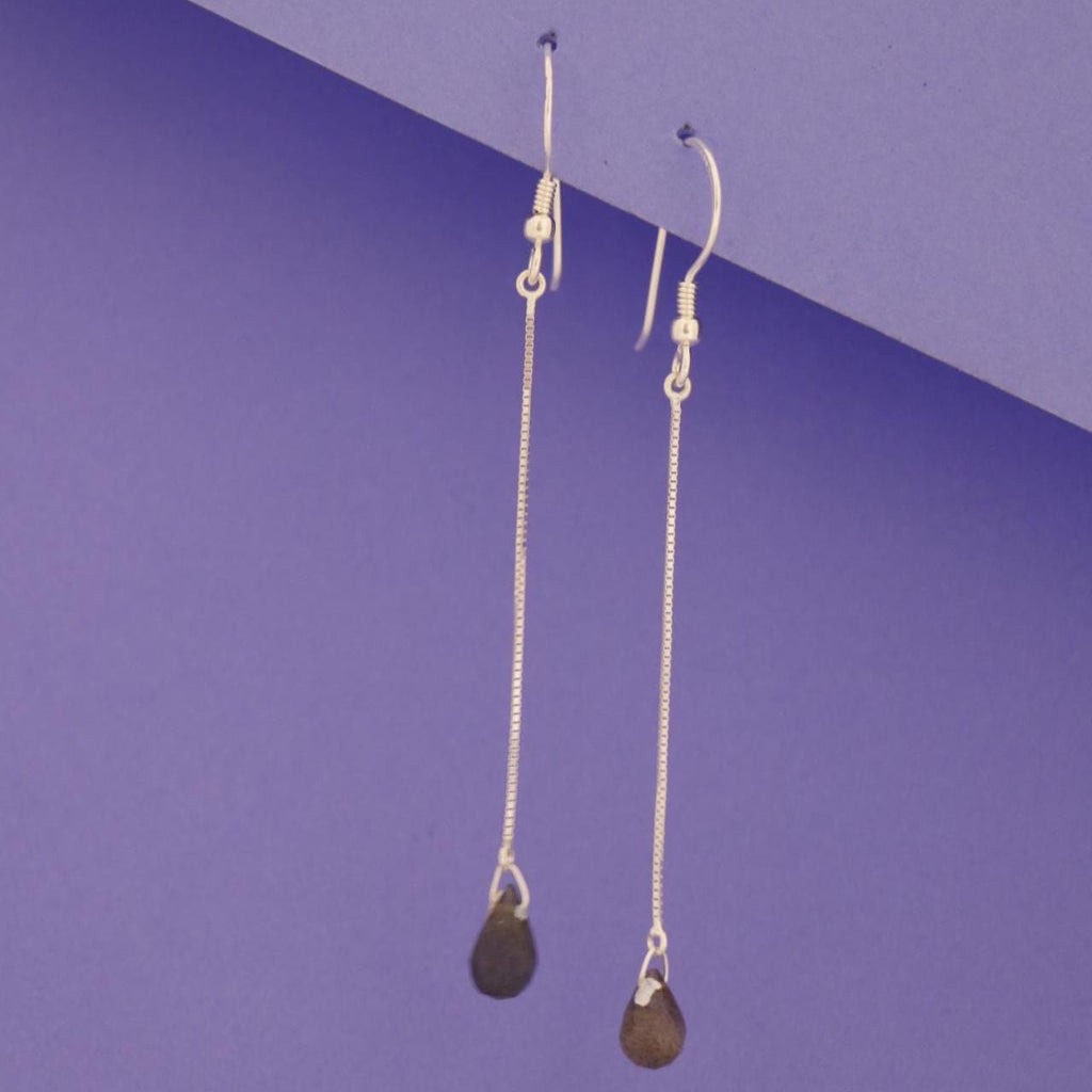 Labradorite Drop Earrings 925 Sterling Silver | Drop Gemstone Dangle | Gift for Her | Boho Jewelry