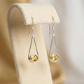 Citrine Drop Earrings 925 Sterling Silver | Oval Gemstone Dangle | November Birthstone | Handmade Jewelry