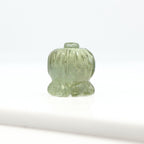 Hand-Carved Green Amethyst Lotus Gemstone, Prasiolite Carving