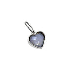 Faceted Lilac Chalcedony Heart Pendant - 925 Sterling Silver Charm
