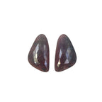 Rose Cut Sapphire Gemstone Slices: Natural Untreated Pair, Fancy Shape
