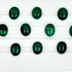 Malachite Oval Cabochons - AAA Grade, 10x8mm, Pack of 5