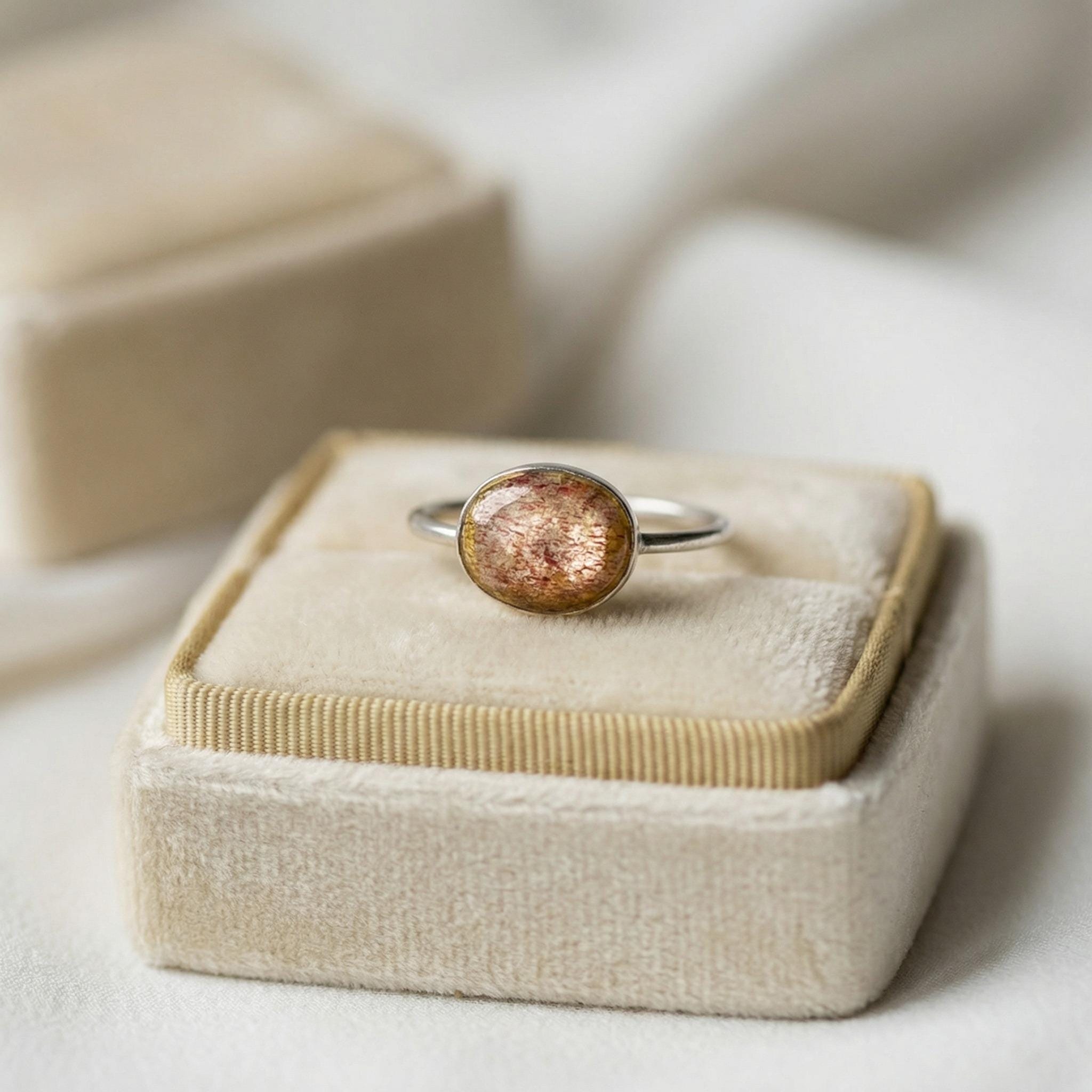 Strawberry Quartz Ring: 925 Sterling Silver, Handmade Pink Gemstone