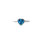 Blue Topaz Heart Ring: Handmade Sterling Silver December Birthstone