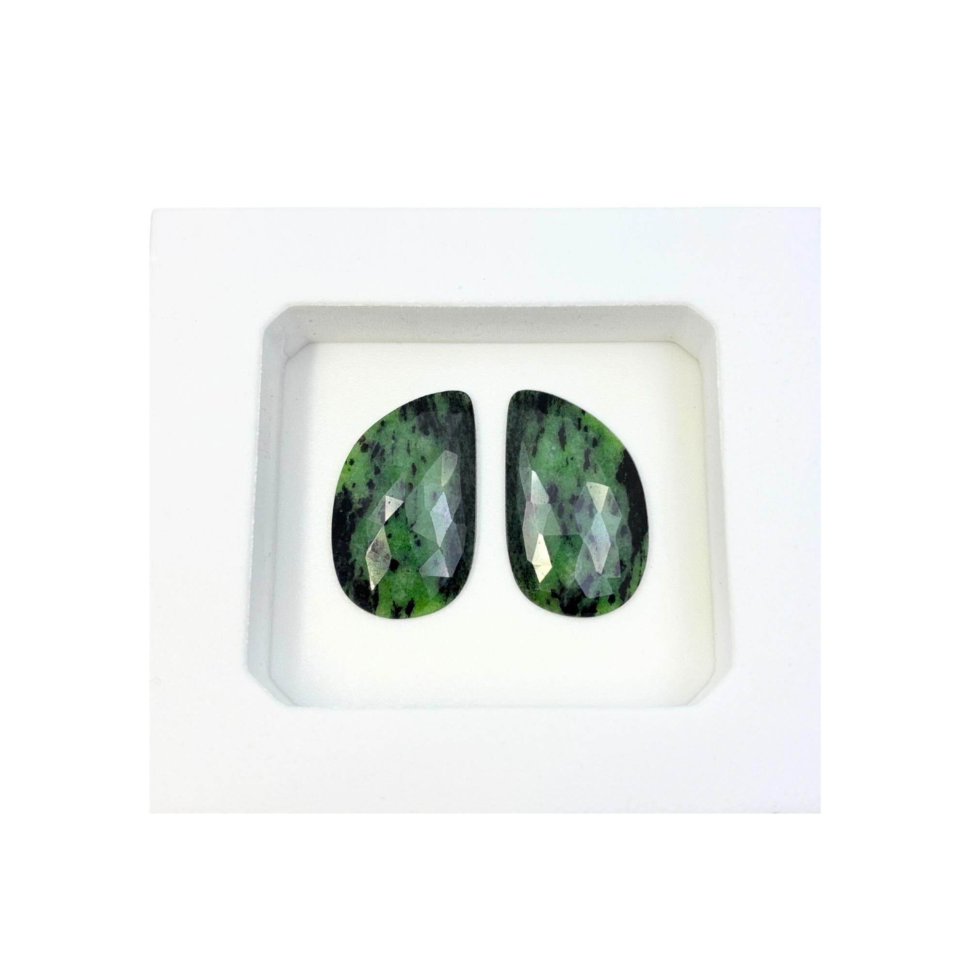 Natural Untreated Sapphire Rose Cut Slices: Gemstone Pair, Jewelry Making