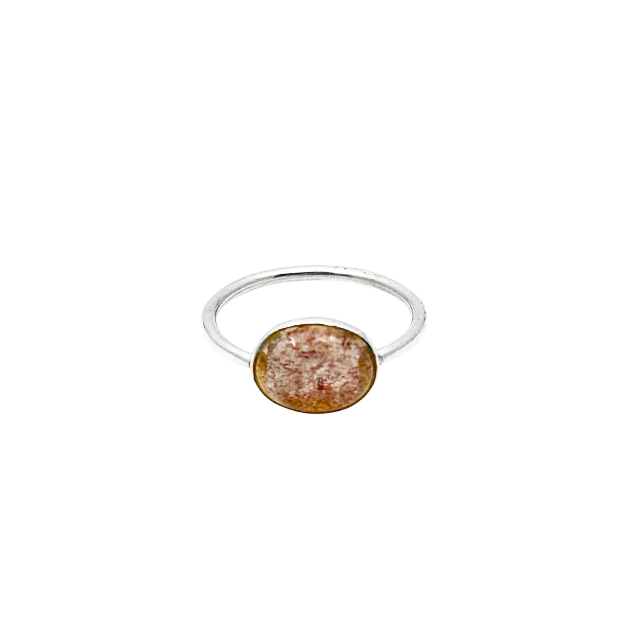Strawberry Quartz Ring: 925 Sterling Silver, Handmade Pink Gemstone