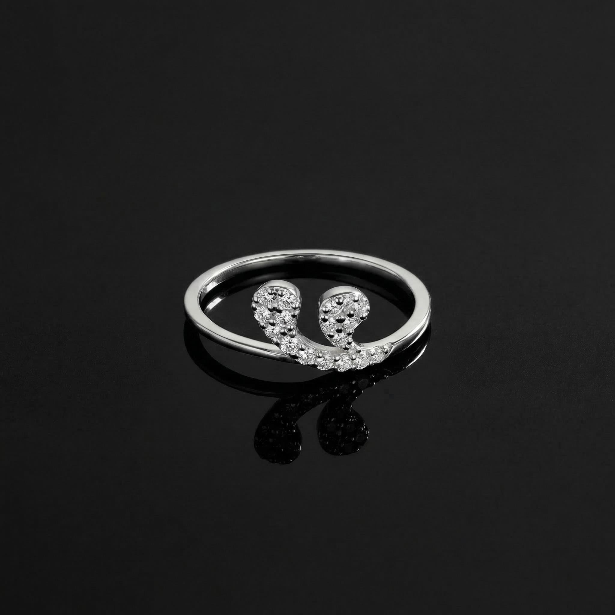 Sterling Silver CZ Heart Ring, Dual Pear Pavé Open Band, Dainty Stackable Promise Ring