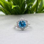Natural Topaz Round Ring | 925 Sterling Silver | November Birthstone | Floral Gemstone Band | Handmade in Jaipur