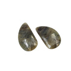 Untreated Sapphire Gemstone Slices: Rose Cut, Natural Pair for Jewelry