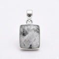 Rectangle Moonstone Pendant – Sterling Silver Boho Gemstone Jewelry