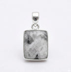 Rectangle Moonstone Pendant – Sterling Silver Boho Gemstone Jewelry