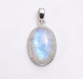 Oval Moonstone Pendant – Sterling Silver Boho Gemstone Necklace