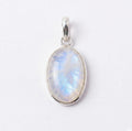 Oval Moonstone Pendant – Sterling Silver Boho Gemstone Necklace