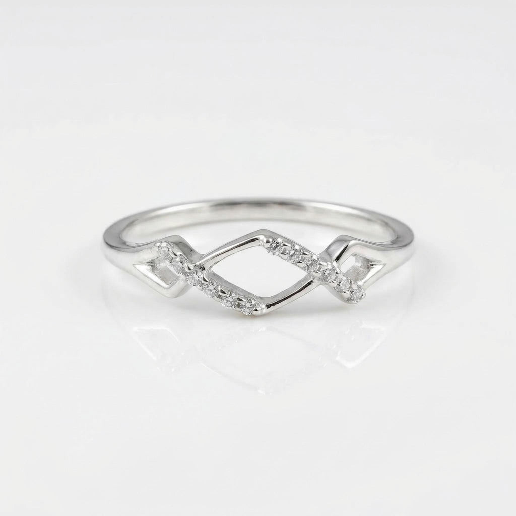 925 Sterling Silver Infinity Ring, Pave CZ Cluster Band, Stackable Engagement Ring