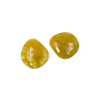 Rose Cut Yellow Sapphire Gemstone Slices: Natural Untreated Pair