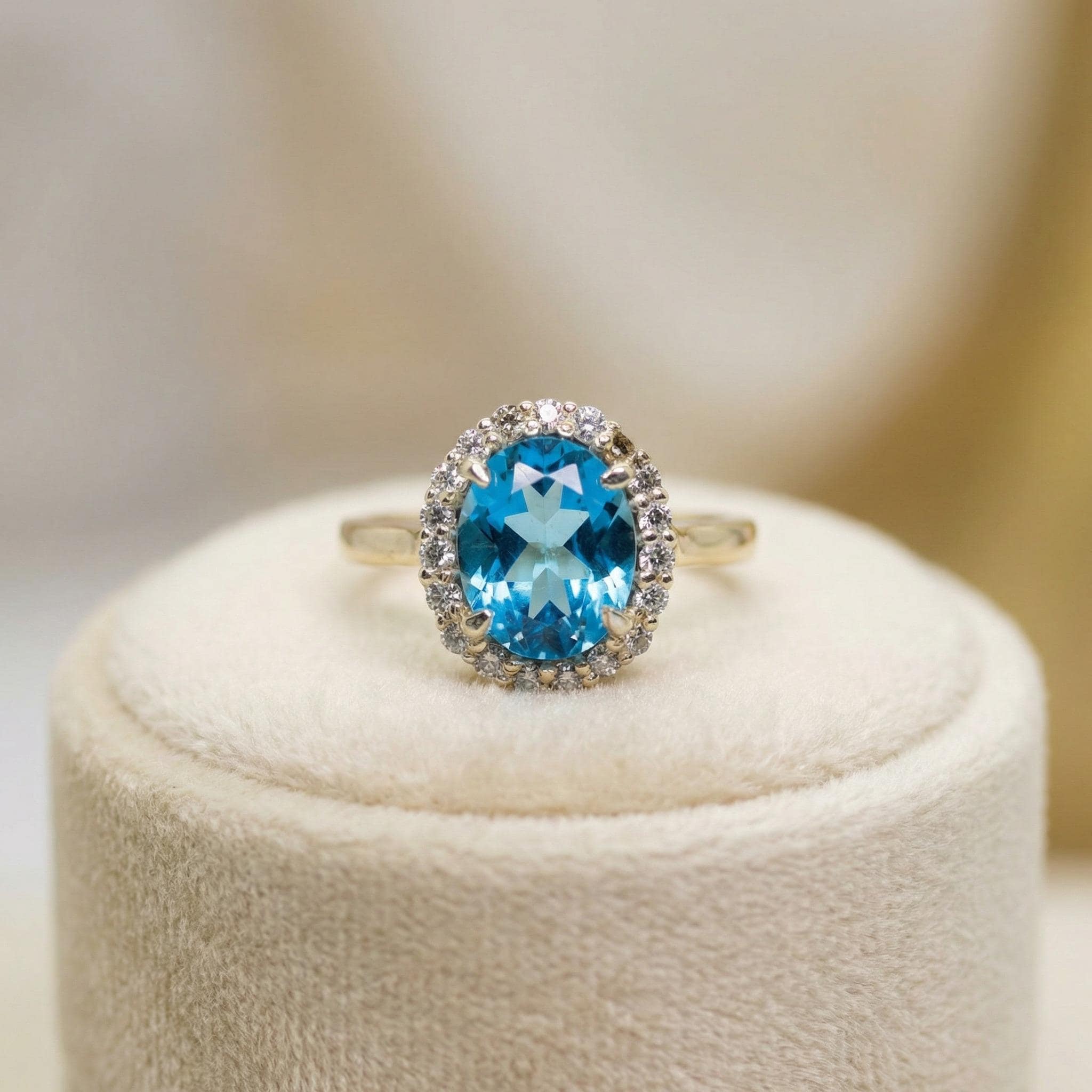 Natural Topaz & CZ Ring | 925 Sterling Silver | Gemstone Band | Handmade Ring Jaipur