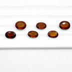 Natural Hessonite Garnet Gemstone, Faceted Oval Cut for Jewelry