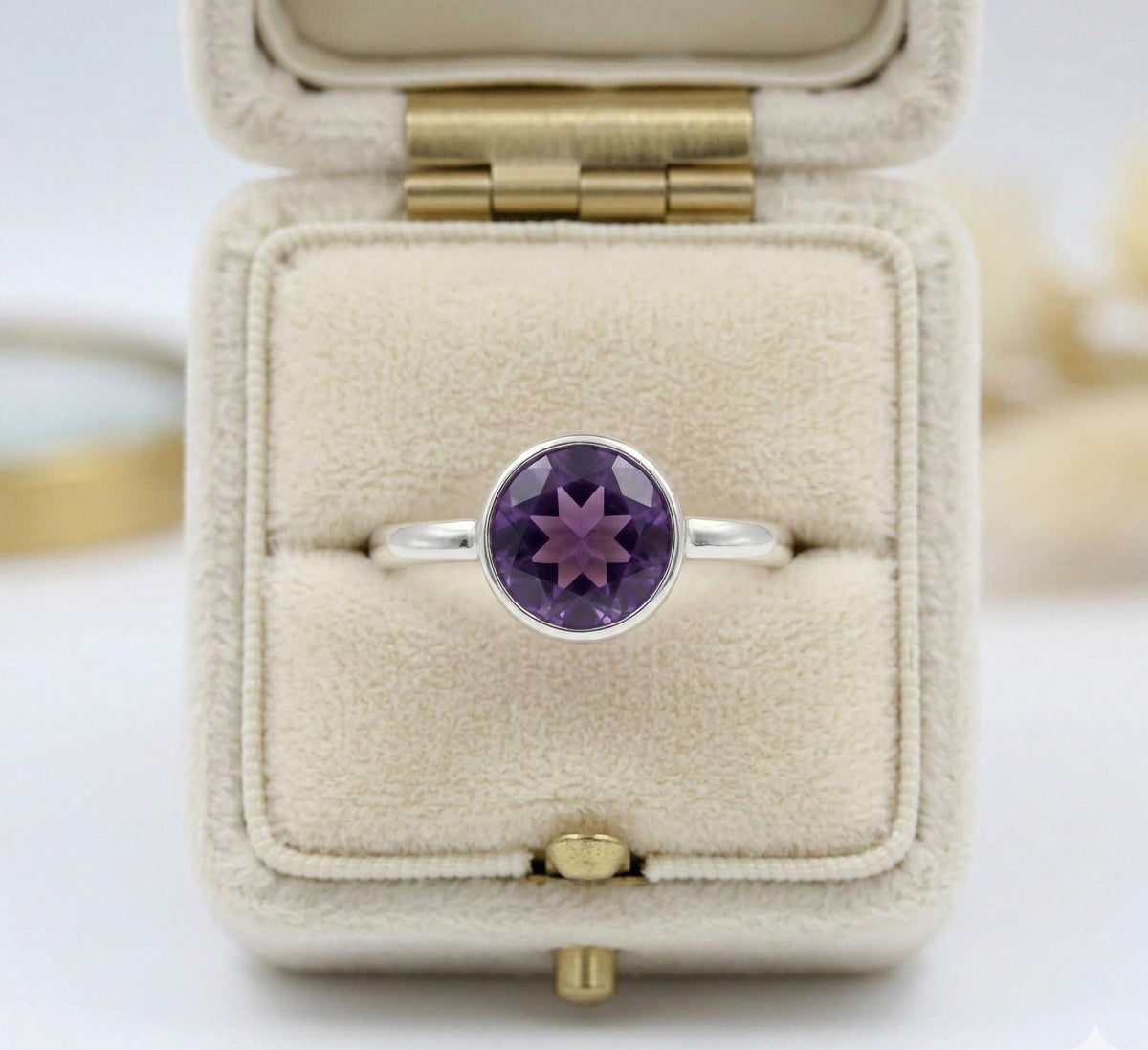 Amethyst Ring: Handmade Sterling Silver Gemstone, February Birthstone