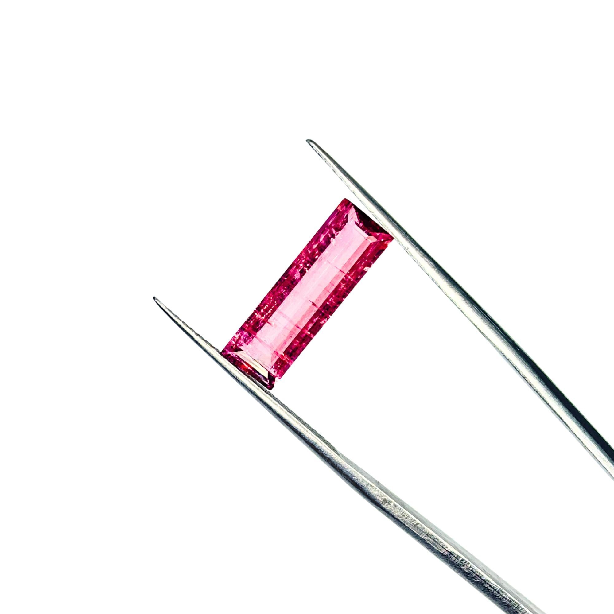 Natural 2.76ct Natural Pink Tourmaline 16x5.2 mm Baguette Loose Faceted Gemstone