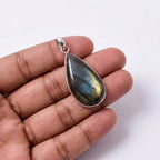 Labradorite Pendant: Sterling Silver Celestial Necklace
