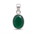 Green Onyx Oval Pendant – Faceted 925 Sterling Silver Charm