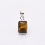 Tiger Eye Pendant: 925 Sterling Silver, Natural Gemstone Protection Necklace