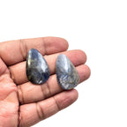 Rose Cut Sapphire Slices: Untreated Gemstone Pair for Jewelry