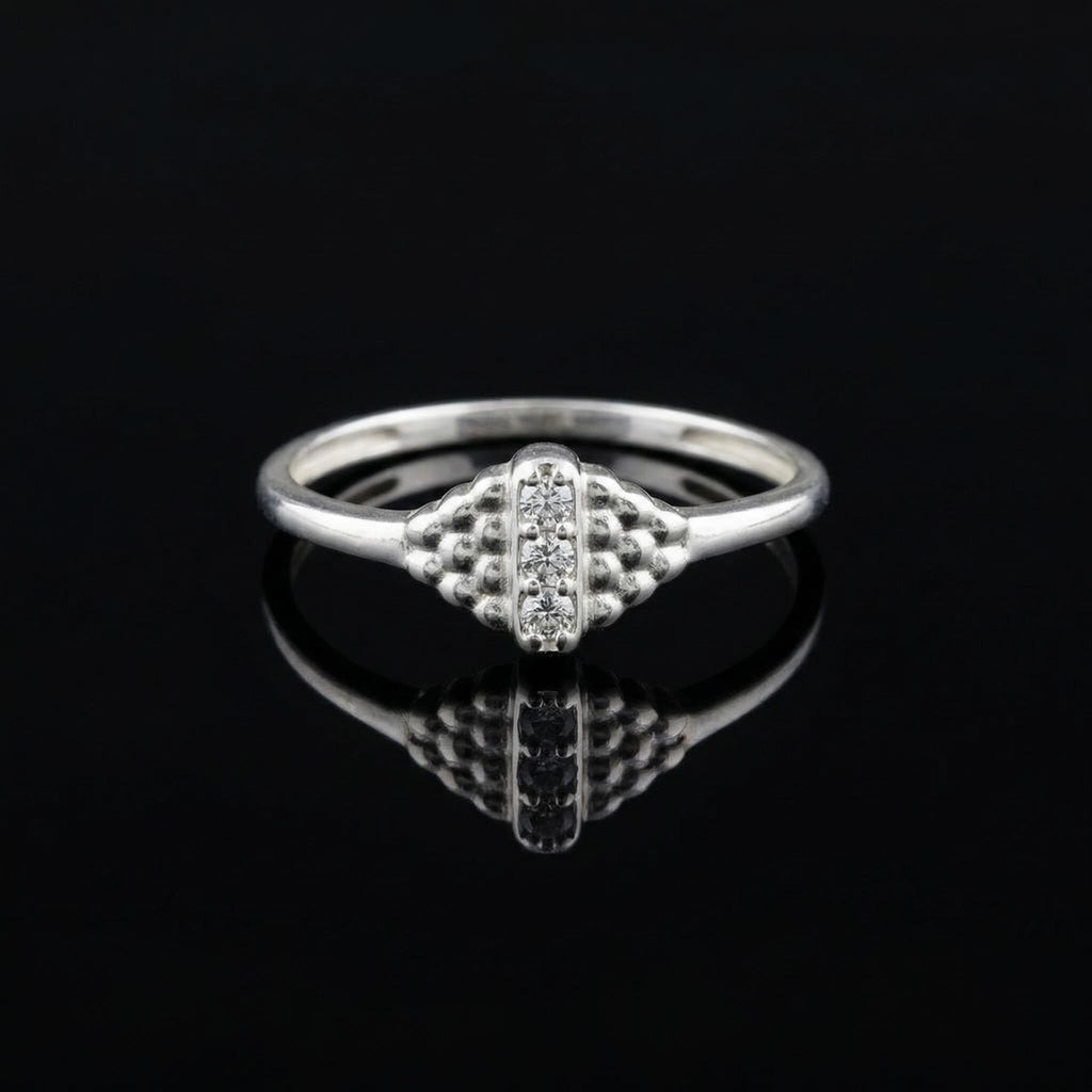 Art Deco White Gold Diamond Cluster Ring – Vintage Engagement Band