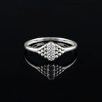 Art Deco White Gold Diamond Cluster Ring – Vintage Engagement Band