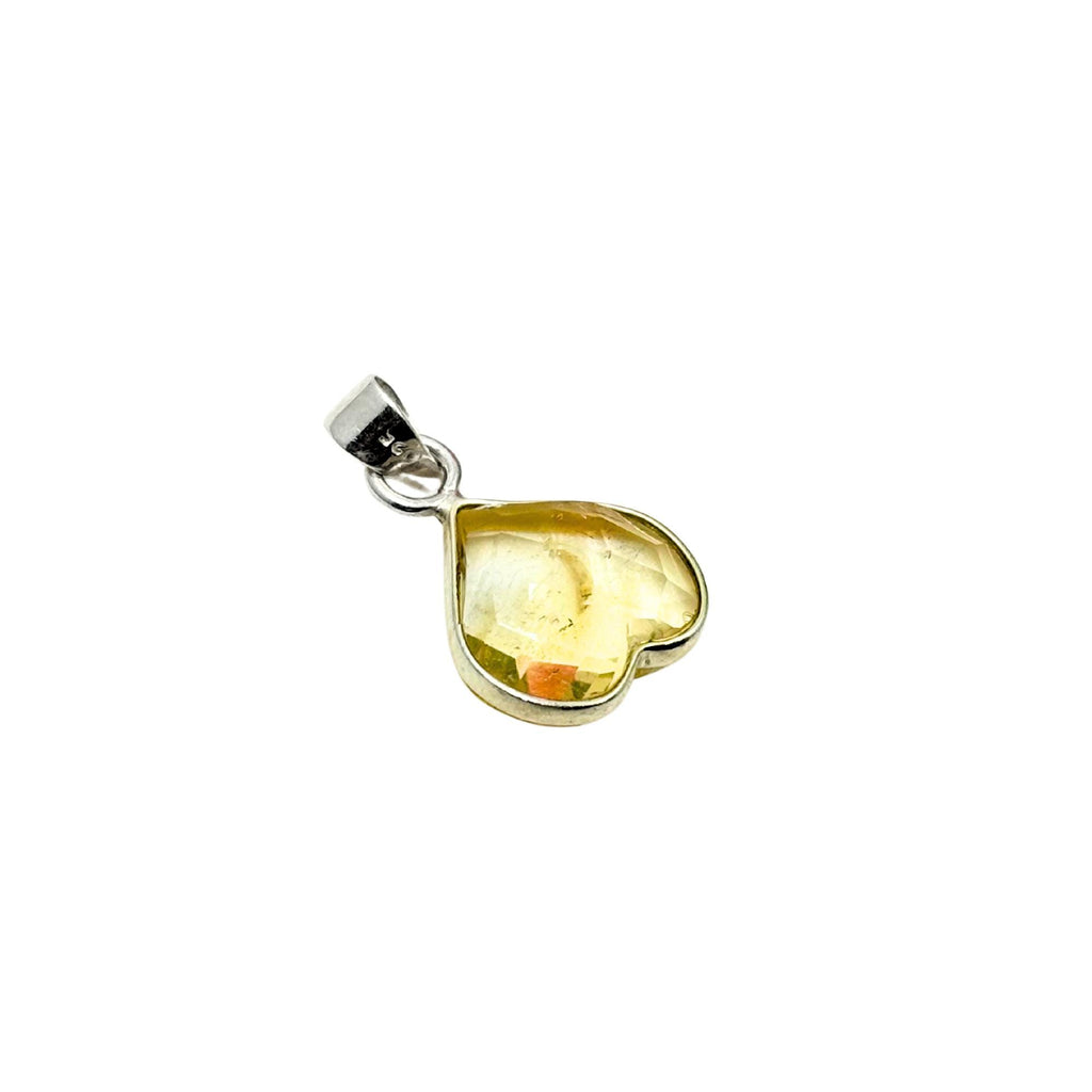 Citrine Heart Pendant in 925 Sterling Silver – Dainty Yellow Gemstone Necklace Charm, November Birthstone Jewelry Gift for Her