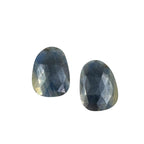 Untreated Sapphire Gemstone Slices: Rose Cut, Flat Back Pair