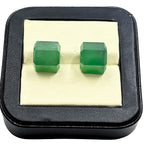 Faceted Green Onyx Cube Beads, 10mm Gemstone Pair
