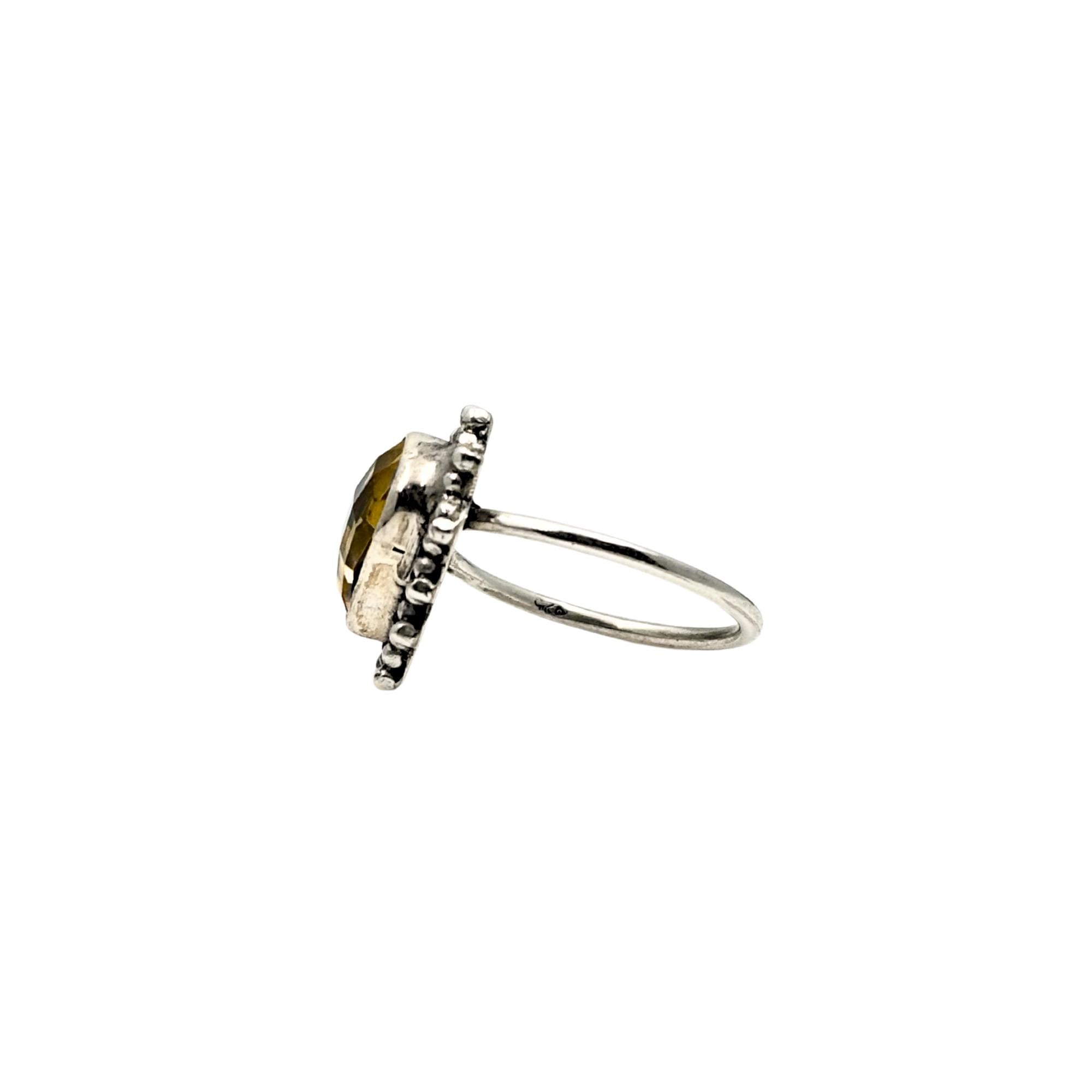 Citrine Heart Ring – 925 Sterling Silver, Faceted Yellow Gemstone, Handmade Promise or Statement Ring