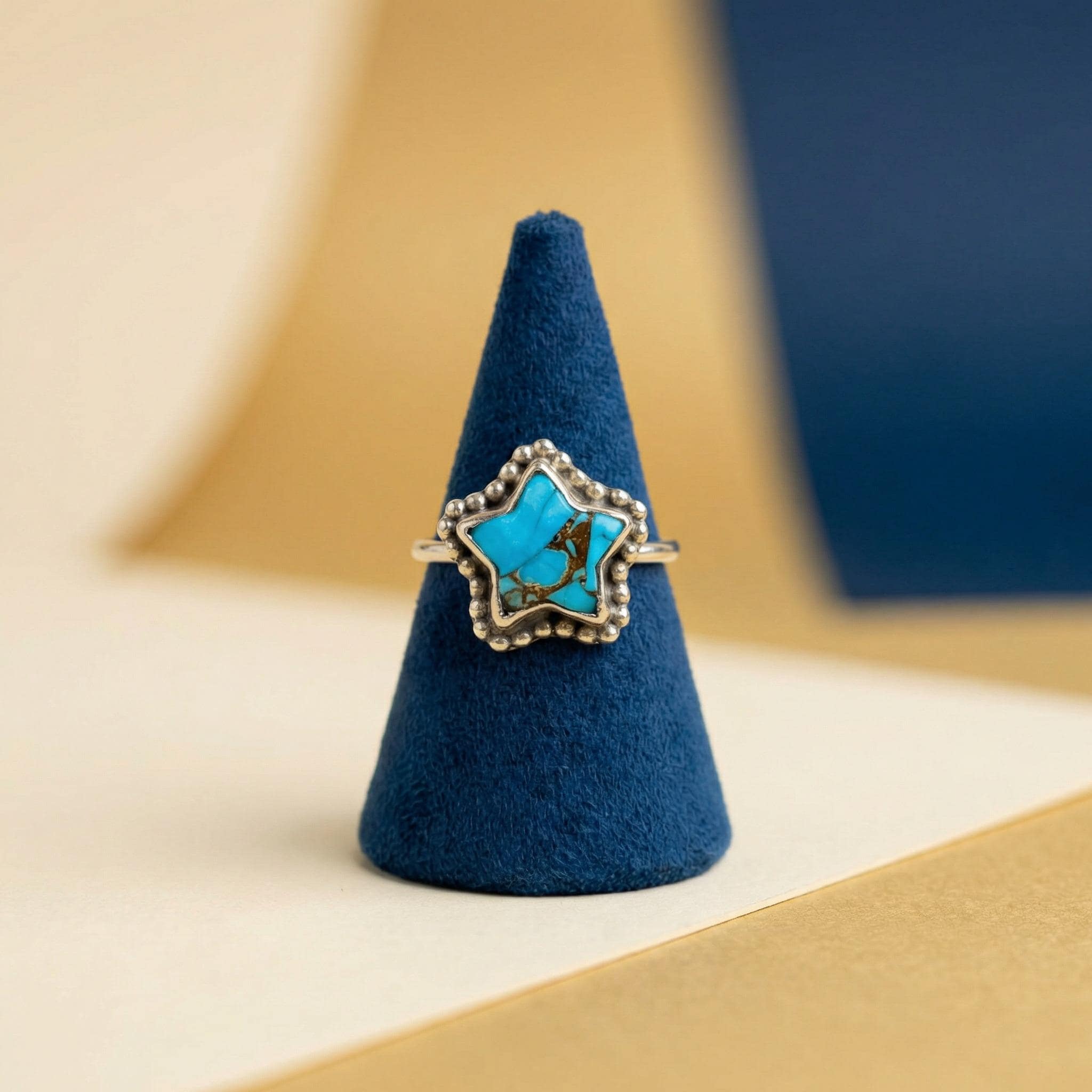 Natural Turquoise Ring | 925 Sterling Silver | December Birthstone | Boho Gemstone Band | Handmade in Jaipur