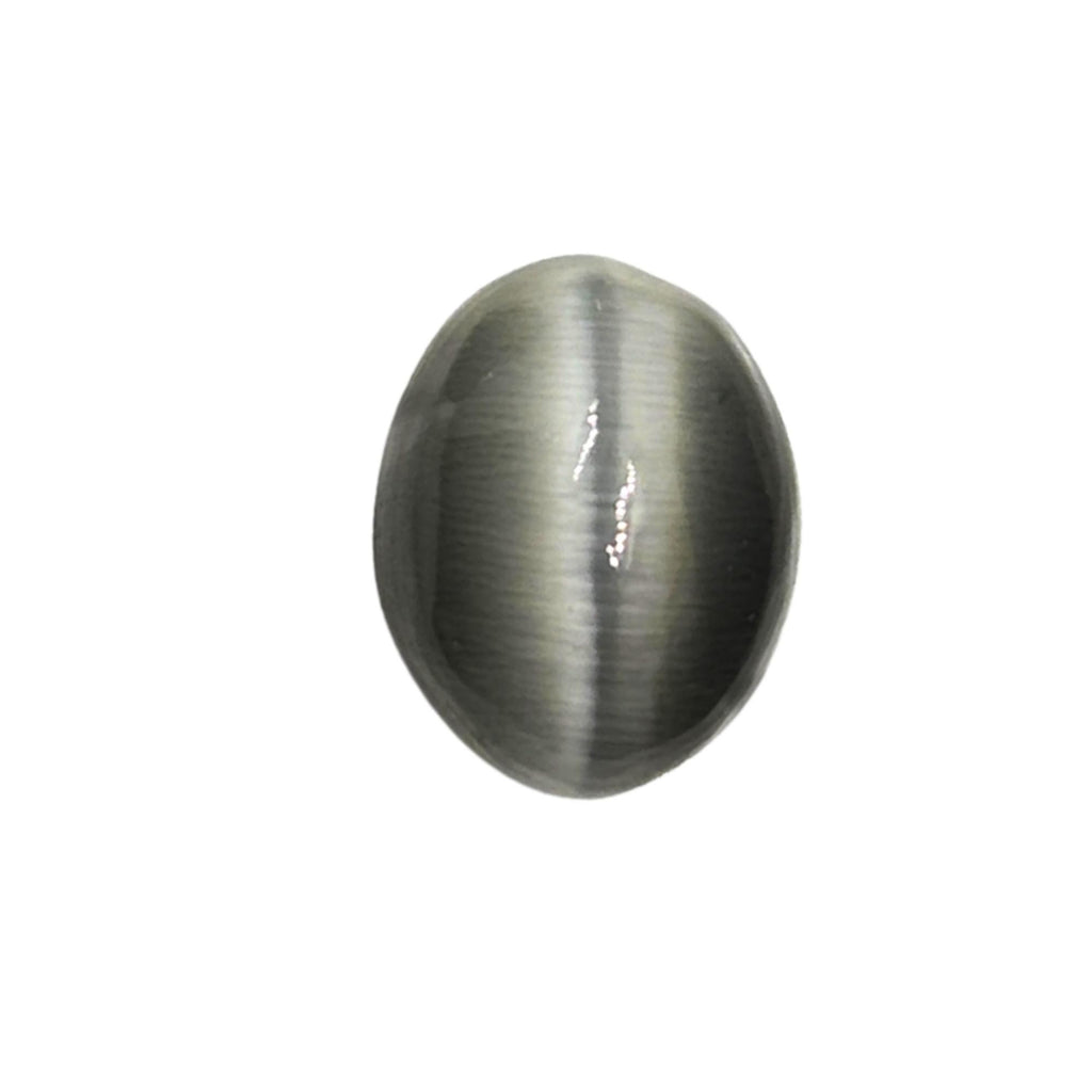 Grey Cat's Eye Quartz Cabochon, Oval Gemstone (13x11, 15x12 MM)