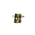 Raw Green Tourmaline Cluster Ring: Sterling Silver Boho Statement Jewelry