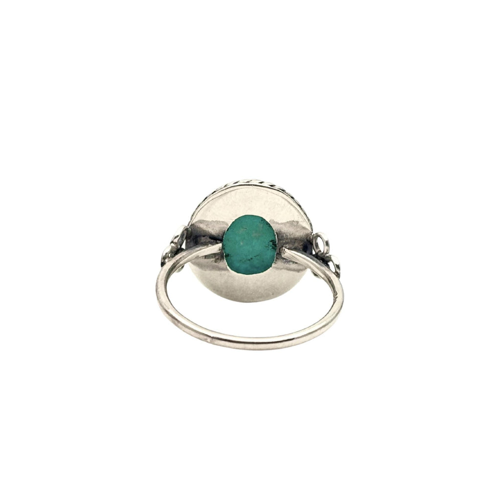 Oxidized oval Sterling Silver Ring: Handmade Boho Jewelry