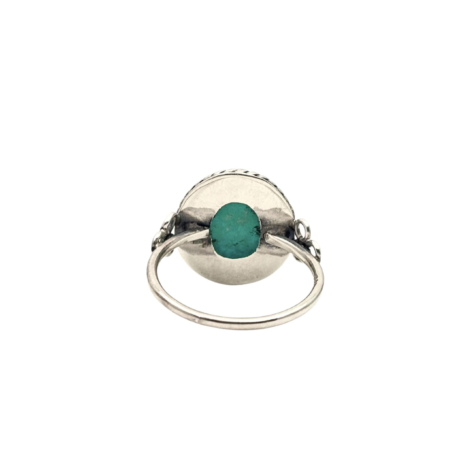 Oxidized oval Sterling Silver Ring: Handmade Boho Jewelry