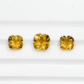 Natural Citrine Gemstone Pair, Flower Cut, Faceted Golden Yellow Loose Stones