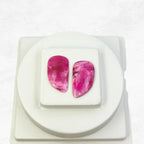 Rose Cut Pink Sapphire Slices: Natural Untreated Gemstone Pair