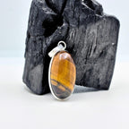 Tiger Eye Pendant Necklace, 925 Sterling Silver Golden Brown Crystal Necklace, Boho Gemstone Jewelry Gift for Her